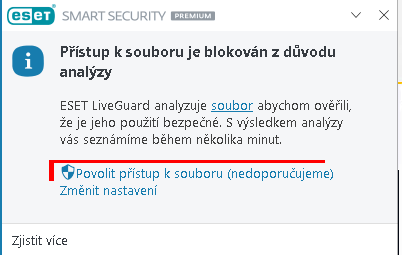Přístup k souboru je blokovaný