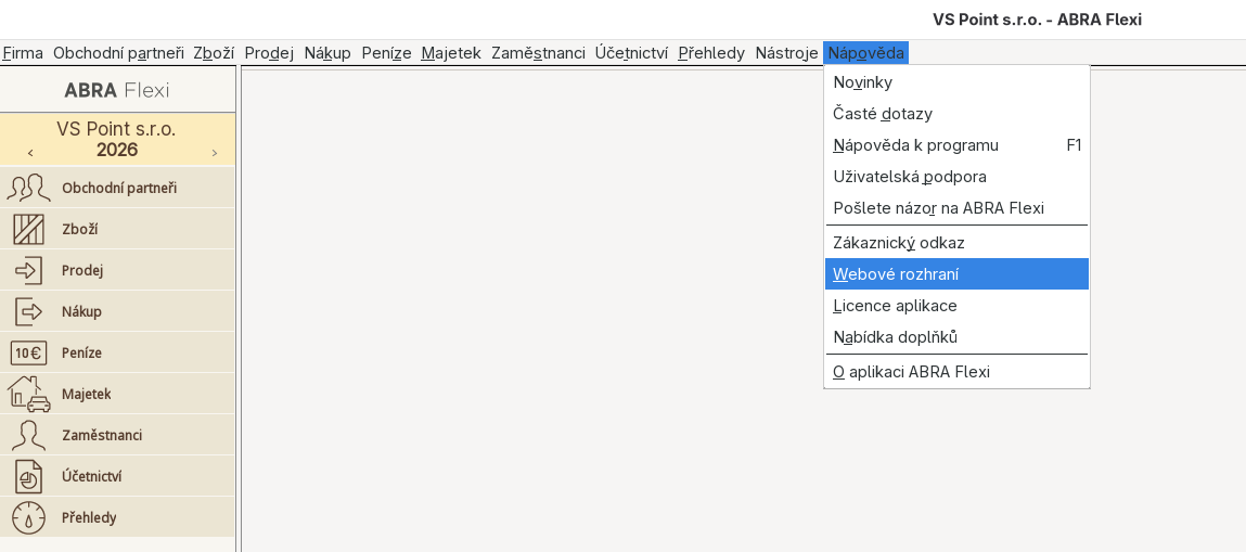 Otevřete webové rozhraní